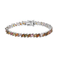 Multi-Tourmaline Tennis Bracelet in Platinum Over Sterling Silver (6.50 In) 8.80 Grams 9.15 ctw - Sticky add to cart bar