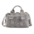 Snake Print Genuine Leather Hobo Bag with Detachable Strap - Sticky add to cart bar