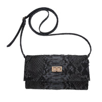 Doorbuster TLV Grand Pelle Handmade 100% Genuine Python Leather Natural Color Crossbody Wallet (7.90"x4.30"x1.60") with Adjustable Shoulder Strap