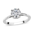 Moissanite VS-EF Solitaire Ring in Platinum Over Sterling Silver (Size 10.0) 1.00 ctw - Sticky add to cart bar