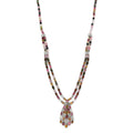 Multi-Tourmaline Water Fall Necklace 18 Inches in Platinum Over Sterling Silver 74.60 ctw - Sticky add to cart bar