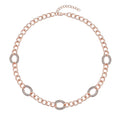 Austrian Crystal Curb Chain Station Necklace 20-22 Inches in Silvertone - Sticky add to cart bar