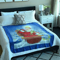 TLV HOMESMART Fleece X'mas Santa Claus Pattern Photo Print Blanket - Sticky add to cart bar