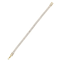 Simulated Diamond Tennis Bracelet in Goldtone (7.25 In) 27.70 ctw