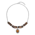 Lapis Lazuli Beaded Necklace (18-20 Inches) in Silvertone 95.00 ctw - Sticky add to cart bar
