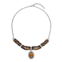 Lapis Lazuli Beaded Necklace (18-20 Inches) in Silvertone 95.00 ctw