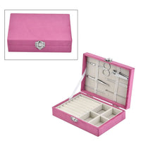 Black Velvet Jewelry Box with 6pcs Manicure Set (6.5"x4.7"x1.8")