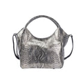 Gold and Black Snake Print Genuine Leather Hobo Bag (16.93x6.5x11.42") with Shoulder Strap - Sticky add to cart bar
