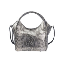 Gold and Black Snake Print Genuine Leather Hobo Bag (16.93x6.5x11.42") with Shoulder Strap