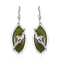 Connemara Marble 19.75 ctw Earrings, Claddagh Earrings, Dangle Earrings, Sterling Silver Earrings, Lever Back Earrings - Sticky add to cart bar