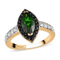 Natural Chrome Diopside and Multi Gemstone Ring in Rhodium & Vermeil Yellow Gold Over Sterling Silver 1.75 ctw - Sticky add to cart bar