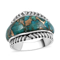 SANTA FE Style Mojave Blue Turquoise Ring in Sterling Silver 3.70 ctw - Sticky add to cart bar