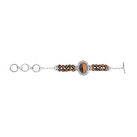 Lapis Lazuli Beaded Bracelet in Silvertone (6.50 In) 45.00 ctw