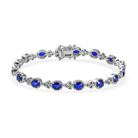 Tanzanian Blue Spinel Link Bracelet in Platinum Over Sterling Silver (7.25 In) 12.85 Grams 5.85 ctw