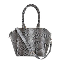The Grand Pelle Handcrafted 100% Genuine Python Leather Black Color Tote Bag with Long Strap