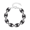 Black Austrian Crystal in Silvertone