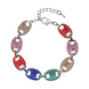 Multi Color Austrian Crystal in Silvertone