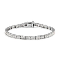 Diamond Tennis Bracelet in Platinum Over Sterling Silver (7.25 In) 12.25 Grams 3.00 ctw