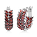 Black Austrian Crystal Hoop Earrings in Stainless Steel 2.20 ctw - Sticky add to cart bar