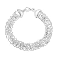 Sterling Silver Squared Rombo Cuban 10mm Bracelet (7.50 In) 21.5 Grams