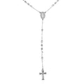 Cross Lariat Necklace (26 Inches) in Silvertone - Sticky add to cart bar