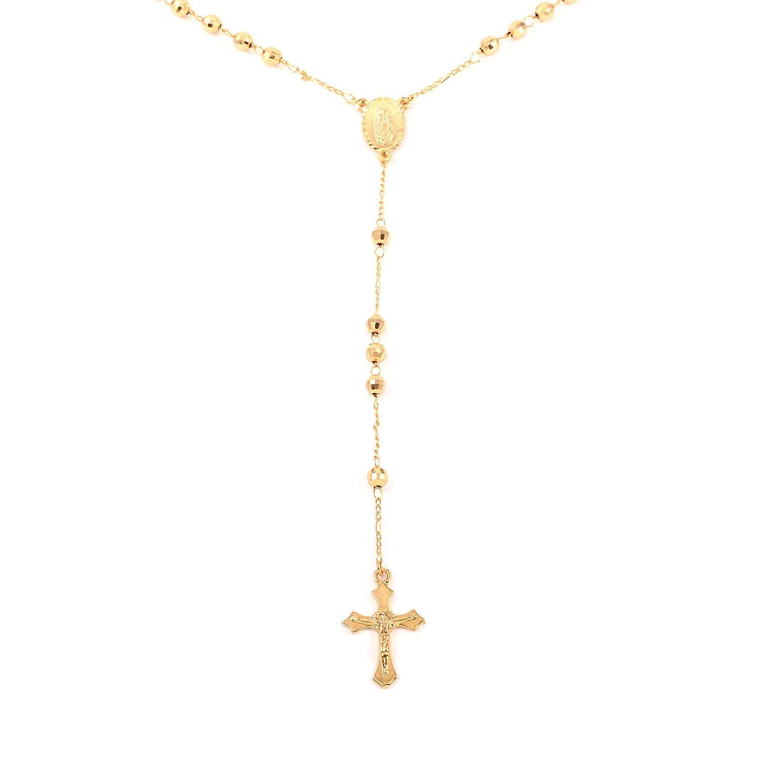 Cross Lariat Necklace 28 Inches in Goldtone
