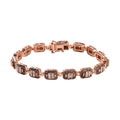 Natural Champagne Diamond 3.00 ctw Bracelet In Vermeil Rose Gold Plated Sterling Silver, Diamond Jewelry Gifts For Women (7.25 In) - Sticky add to cart bar