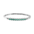 Boyaca Colombian Emerald and White Zircon Bangle Bracelet in Platinum Over Sterling Silver (7.25 in) 1.70 ctw - Sticky add to cart bar
