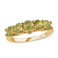AAA Sava Sphene and Diamond Accent 5 Stone Ring in Vermeil Yellow Gold Over Sterling Silver 1.65 ctw - Sticky add to cart bar