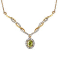 AAA Sava Sphene and Natural White Zircon Necklace 18 Inches in Vermeil Yellow Gold Over Sterling Silver 1.75 ctw - Sticky add to cart bar