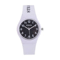 Strada Japanese Movement Black Dial Watch with White Silicone Strap (44mm) (5.50-7.50Inches) - Sticky add to cart bar