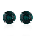 Doorbuster Emerald Color Crystal Solitaire Stud Earrings in Sterling Silver - Sticky add to cart bar