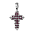 Doorbuster KARIS Amethyst Color Crystal Cross Pendant in Platinum Bond - Sticky add to cart bar