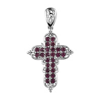 Doorbuster KARIS Amethyst Color Crystal Cross Pendant in Platinum Bond