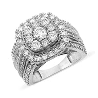 NY CLOSEOUT 14K Yellow Gold G-H I1 Diamond Cluster Ring 9.50 Grams 3.00 ctw