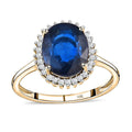 LUXORO 10K Yellow Gold Premium Tanzanian Blue Spinel, Diamond Halo Ring (Size 7.0) (2 g) 2.90 ctw - Sticky add to cart bar