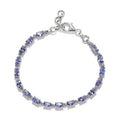 Doorbuster Tanzanite Link Bracelet in Platinum Over Sterling Silver (6.50 In) 3.65 ctw - Sticky add to cart bar