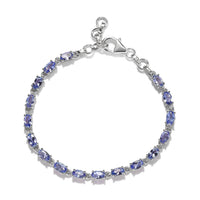 Doorbuster Tanzanite Link Bracelet in Platinum Over Sterling Silver (6.50 In) 3.65 ctw