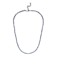 Tanzanite 13.85 ctw Link Necklace 18-20 Inches in Platinum Over Sterling Silver