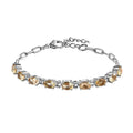 Multi Gemstone Paper Clip Chain Bracelet in Platinum Bond and Stainless Steel (6.50 In) 4.25 ctw - Sticky add to cart bar