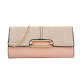 MC Golden Crocodile Pattern Faux Leather Clutch with Chain Strap (9.5x1.5x5") - Sticky add to cart bar
