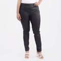 TAMSY Black Genuine Lamb Leather With Back Ponte Knit Legging - S - Sticky add to cart bar