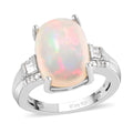 Premium Ethiopian Welo Opal and Diamond Ring in Platinum Over Sterling Silver 5.00 ctw - Sticky add to cart bar