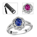 RHAPSODY 950 Platinum AAAA Color Change Sapphire and E-F VS Diamond Split Shank Floral Ring 5.35 Grams 1.15 ctw - Sticky add to cart bar