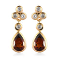 Brazilian Cherry Citrine and White Zircon Drop Earrings in Vermeil Yellow Gold Over Sterling Silver 2.85 ctw - Sticky add to cart bar