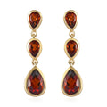 Brazilian Cherry Citrine Dangle Earrings in Vermeil Yellow Gold Over Sterling Silver 3.60 ctw - Sticky add to cart bar