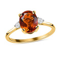 Brazilian Cherry Citrine and Diamond Ring in Vermeil Yellow Gold Over Sterling Silver 1.75 ctw - Sticky add to cart bar