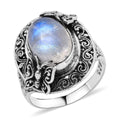 BALI LEGACY Rainbow Moonstone Ring in Sterling Silver 10 Grams 7.50 ctw - Sticky add to cart bar