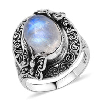 BALI LEGACY Rainbow Moonstone Ring in Sterling Silver 10 Grams 7.50 ctw