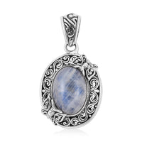 Bali Legacy Premium Rainbow Moonstone Pendant in Sterling Silver 7.50 ctw